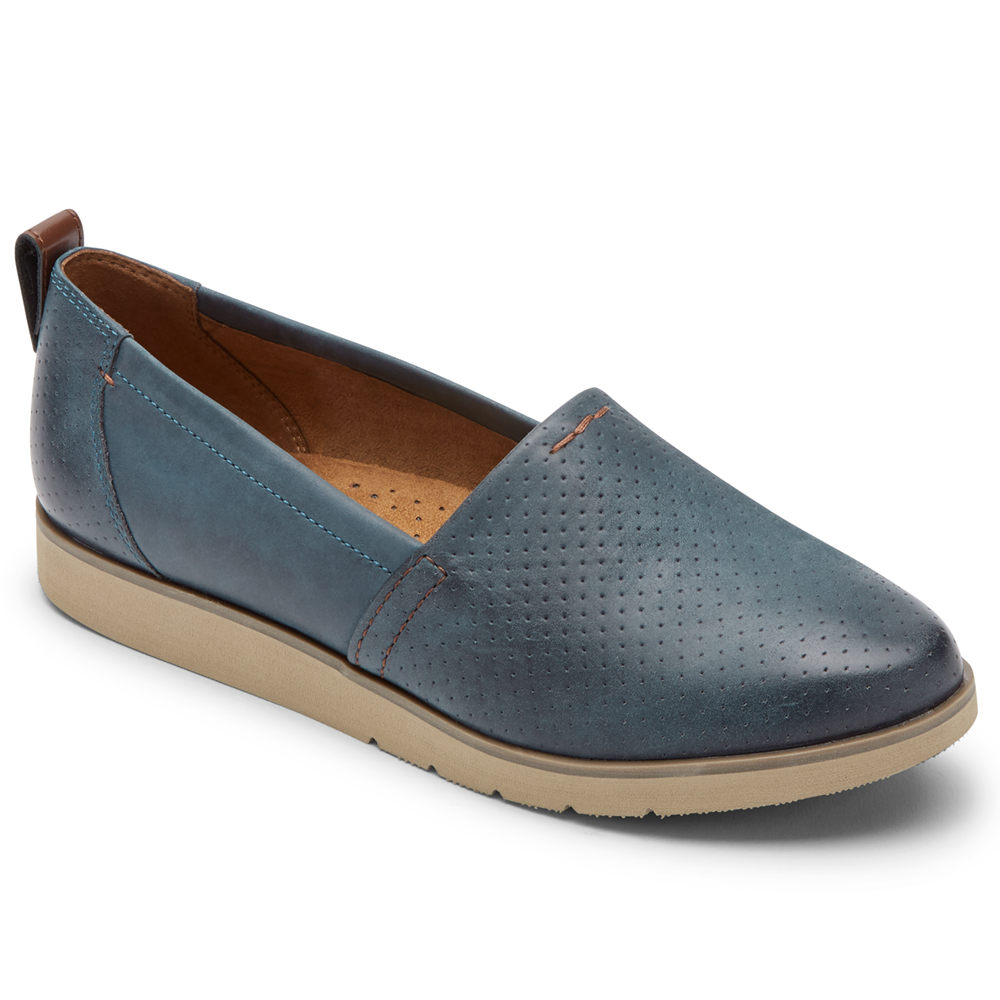 Rockport Slip-On For Womens Blue - Cobb Hill Laci - RD9263180